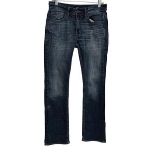 Buckle BKE Jeans Aiden Mens 30x32 Blue Bootcut Distressed Cowboy Denim Coolmax